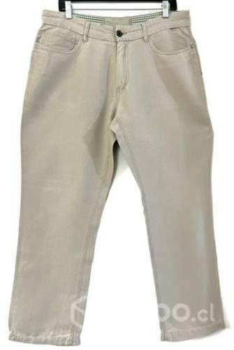 Pantalón 52% Lino Marca Rkf Talla 34 Café