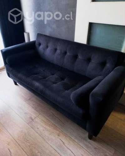 Sillón Felpa Negro Buen Estado