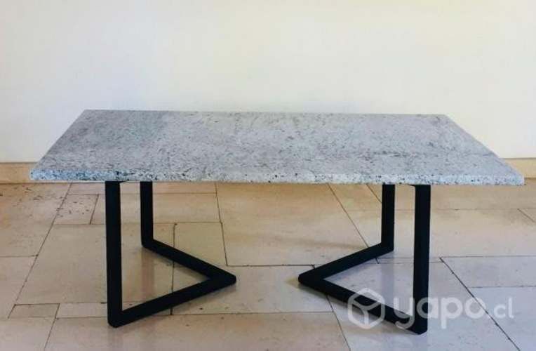 Mesa de centro de granito gris con blanco