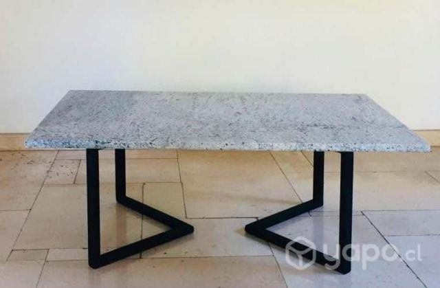 Mesa de centro de granito gris con blanco
