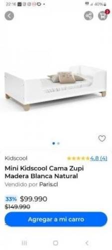 Cama blanca de transición Kidscool, casi nueva