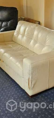 Sofa cuero 2 cuerpos