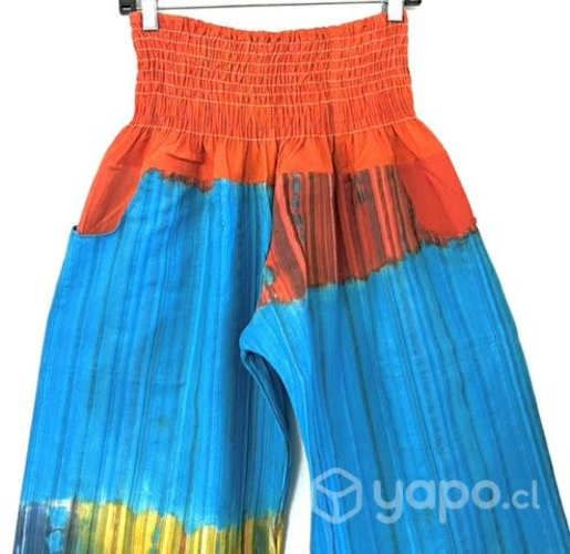 Pantalón Hindu Con Bolsillo Talla L/xl Celeste