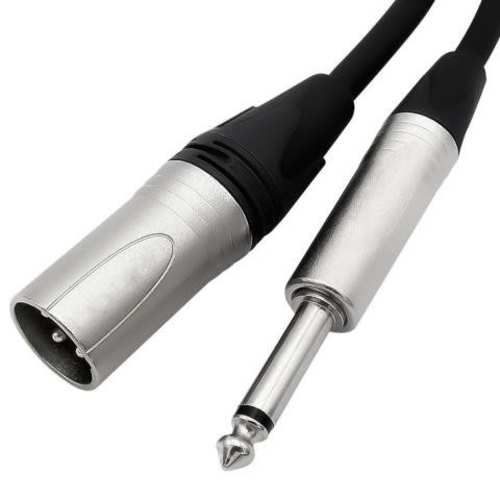 Cable xlr macho a plug 6.3 mono, 6 mts, negro