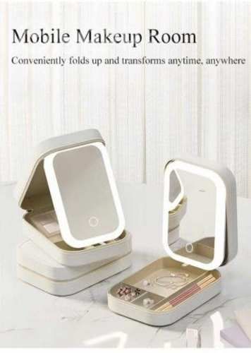 Organizador de maquillaje con espejo de tocador ta