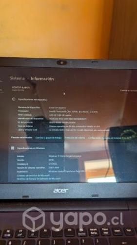 Acer aspire e15 con detalle