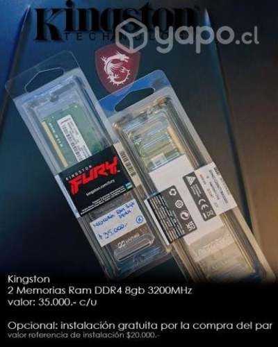 Memoria RAM 8GB DDR4 3200Mhz Kingston