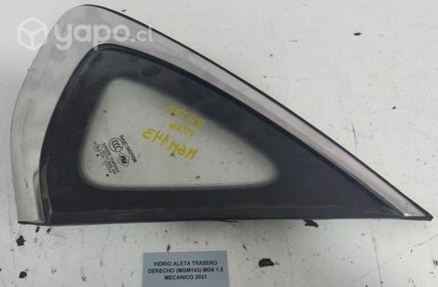 Vidrio Aleta Trasero Derecho (MGM143) MG6 1.5 Mec