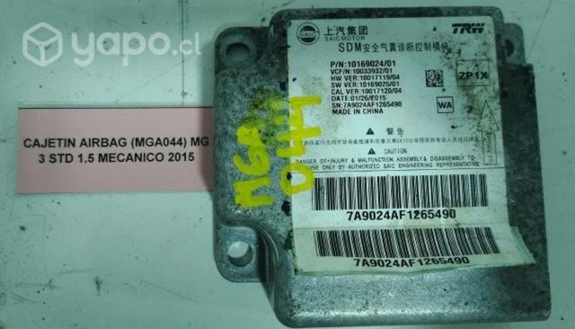 Cajetin Airbag (MGA044) MG 3 STD 1.5 Mecan 2015