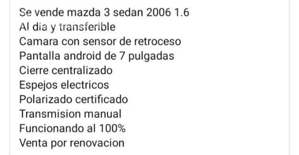 Mazda 3 sedan 2006 1.6