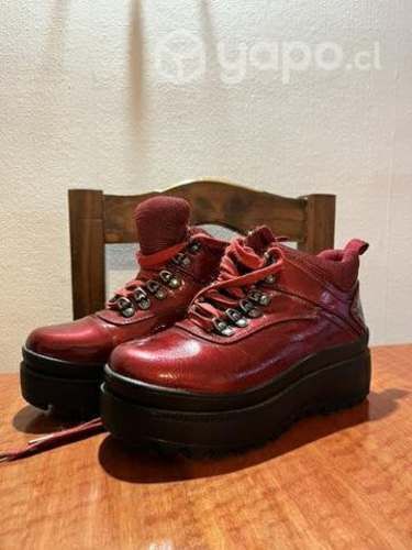 Botines Charol Rojo