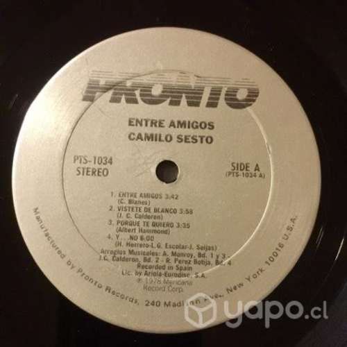 Camilo Sesto Vinilo Lp. Entre Amigos