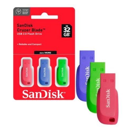 Pack x 3 Pendrive SanDisk 32GB SDCZ50C-032G-B46T