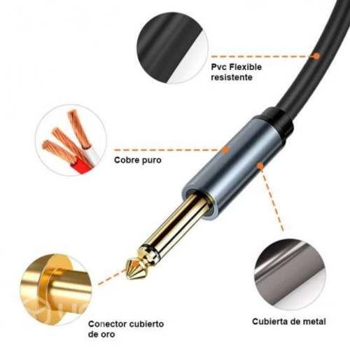 Cable Audio Mini Jack 3.5mm Estereo 2 Jack 6.35mm