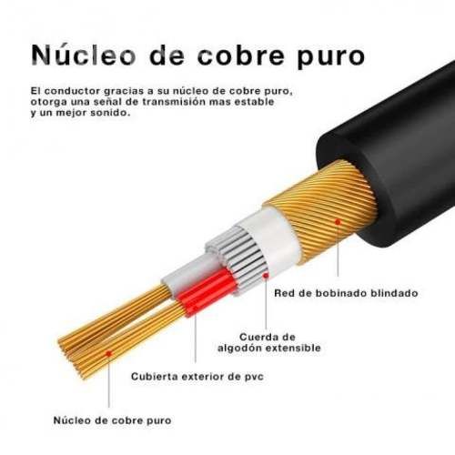 Cable Audio Mini Jack 3.5mm Estereo 2 Jack 6.35mm