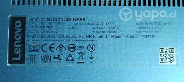 Lenovo ideapad 330s-15arr