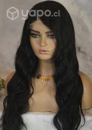 Peluca Natural , Castaño oscuro