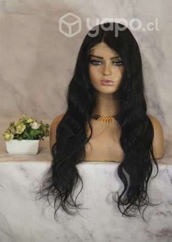 Peluca Natural , Castaño oscuro