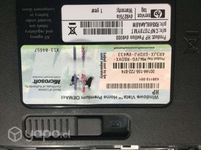 Notebook HP Pavilion DV 9000 (sin uso)