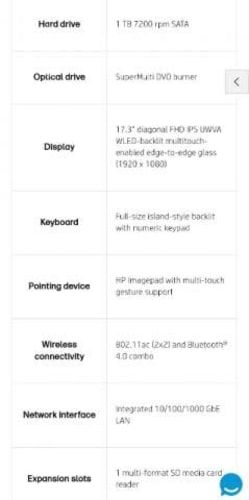 Notebook HP Pavilion 17&#39; Intel I7, 12gb