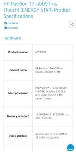 Notebook HP Pavilion 17&#39; Intel I7, 12gb