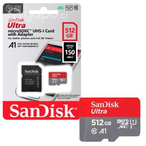 Tarjeta de Memoria MicroSD SanDisk 512GB+Adaptador
