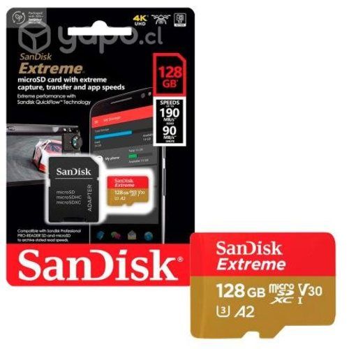 Tarjeta de Memoria MicroSD SanDisk 128GB+Adaptador