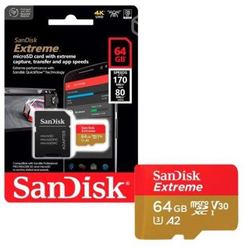 Tarjeta de Memoria MicroSD SanDisk 64GB +Adaptador