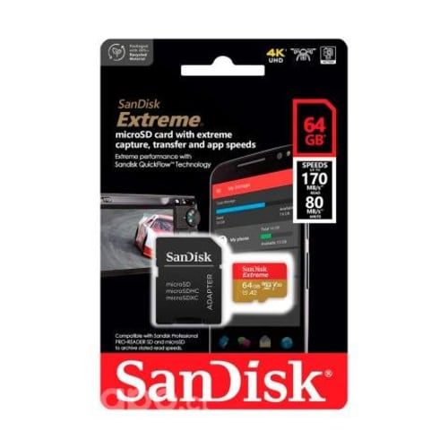 Tarjeta de Memoria MicroSD SanDisk 64GB +Adaptador