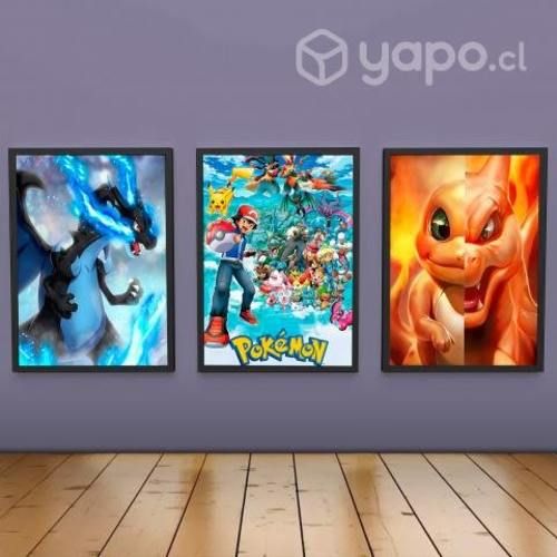 PACK POKÉMON 3 Cuadros Póster Decorativos