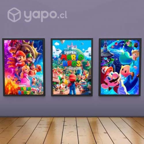 Pack 3 Cuadros Póster Decorativos MARIO BROS