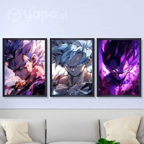 Pack 3 Póster Cuadro Decorativo DRAGON BALL