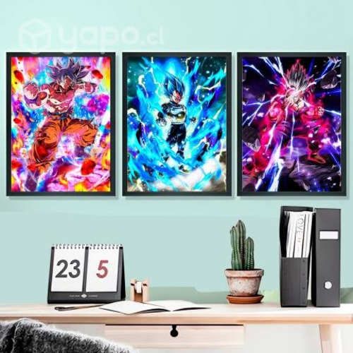 3 Póster Cuadro Decorativo Pack DRAGON BALL