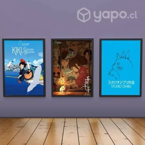 3 Cuadros Decorativos Pack ESTUDIO GHIBLI