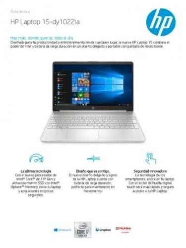 Notebook hp 15-dy20021la Procesador i7 10th