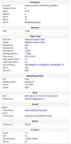 Computador Intel I7-4790K 4GHz 16GB RAM Intel HD