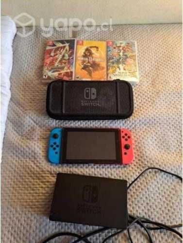 Nintendo switch con 3 juegos