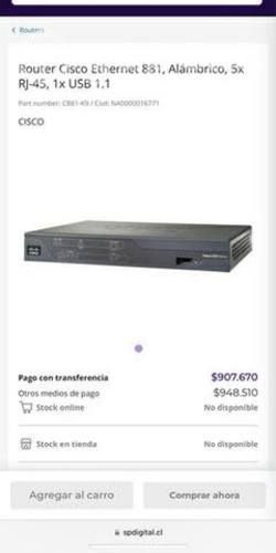 Router cisco modelo 881