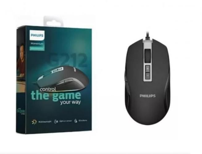 Mouse Gamer Philips Spk9212 8 Botones Dpi 6400