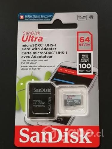 Tarjeta microSD de 64GB con adaptador SD nueva