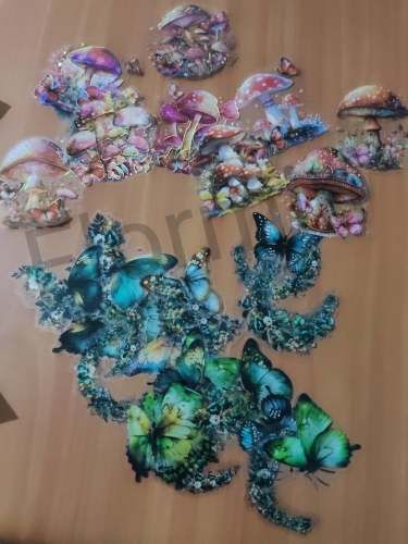 Pack Pegatinas Mariposas, Hongos Y Girasoles.