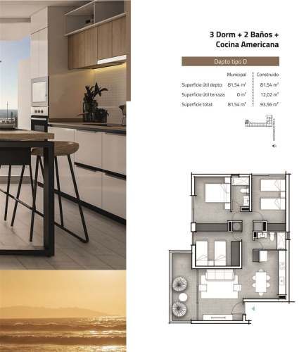 DEPARTAMENTO Avenida del Mar con Cuatro Esquinas