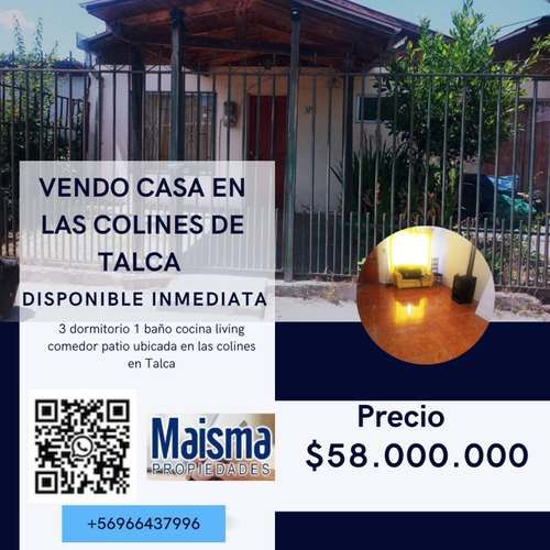 Casa CASA EN VENTA DE 3 DORM. EN TALCA EN LAS COLINES