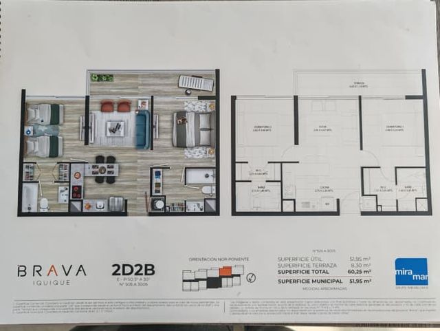 Venta Cesión, Reserva o Pie de Departamento 2D - Proyecto Brava.