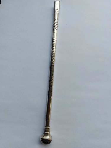 Bombilla mate de plata maciza