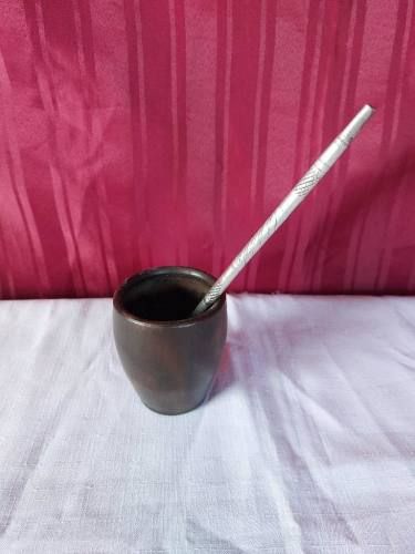 Bombilla mate de plata maciza
