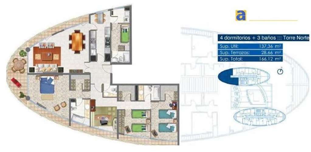 DEPARTAMENTO Edificio Punta Cavancha piso 21 TN (2 estacionamientos)