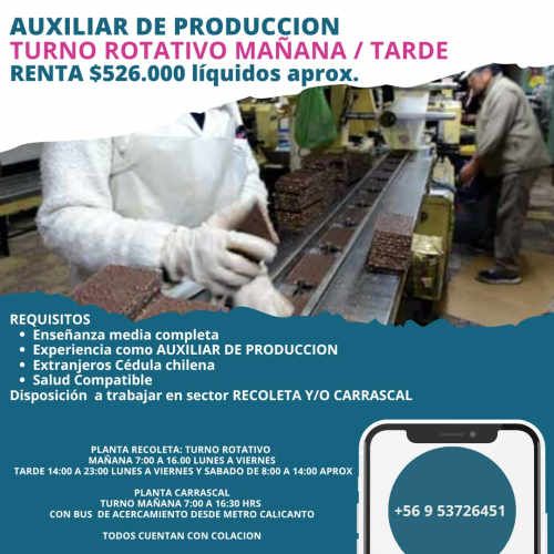 OPERARIOS DE PRODUCCIÓN  PLANTA CARRASCAL / PLANTA RECOLETA