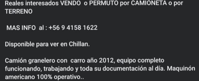 Camión granelero 1996 con carro año 2012, equipo completo PRECIO CONVERSABLE