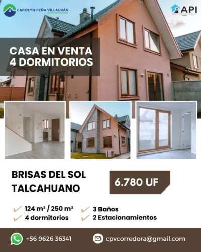 CASA DOS NIVELES, 4 DORMITORIOS ,BRISAS DEL SOL ,TALCAHUANO